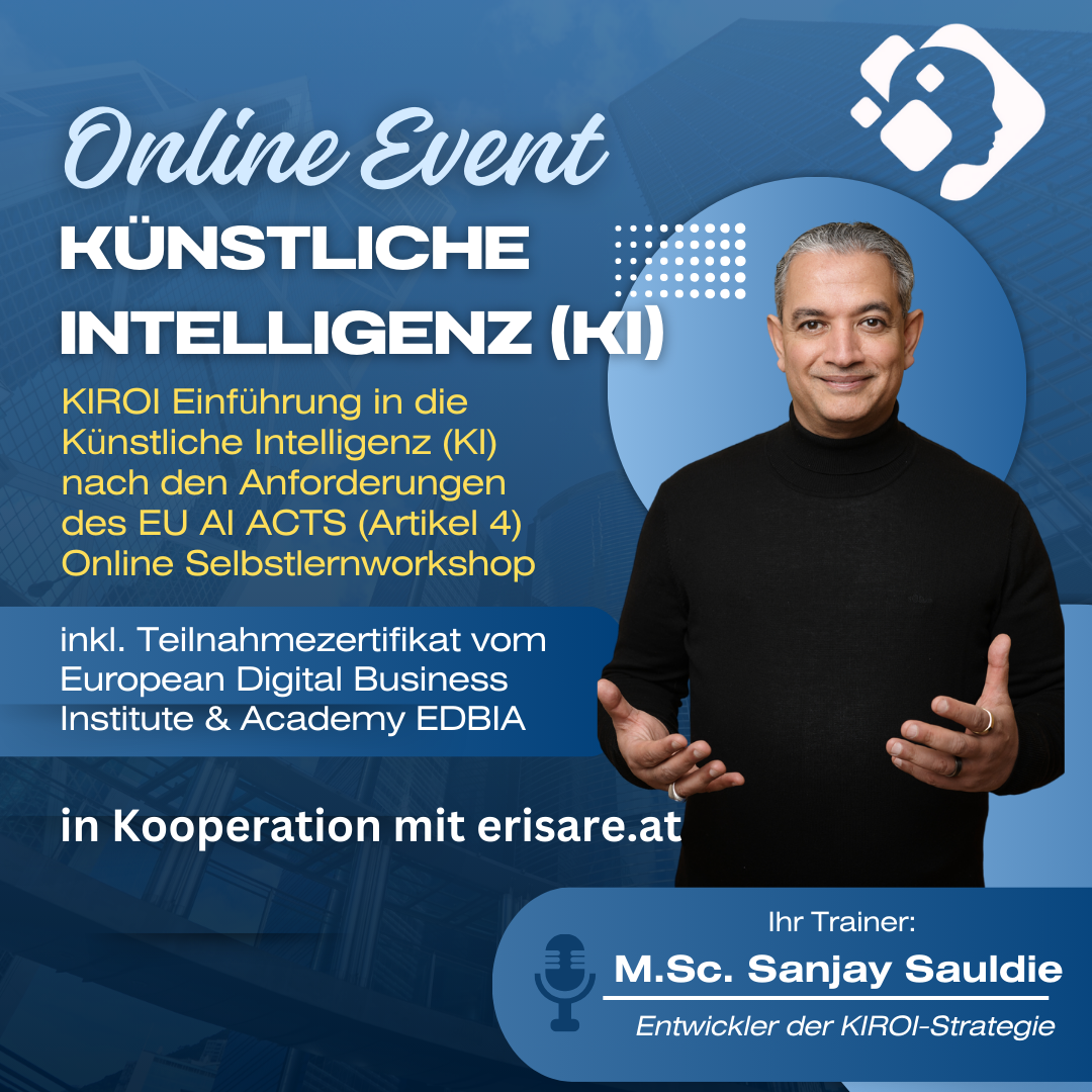 KIROI Einfhrung in die Knstliche Intelligenz (KI) nach den Anforderungen  des EU AI ACTS (Artikel 4)  Praxisworkshop  SAULDIE SHOP